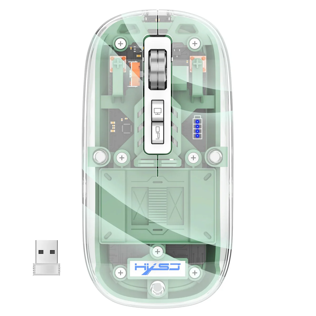 ZC 3-Mode Wireless Transparent 2.4G RGB Mouse - Image 13