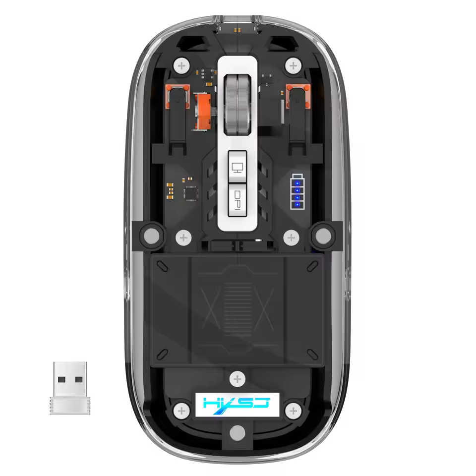 ZC 3-Mode Wireless Transparent 2.4G RGB Mouse - Image 9