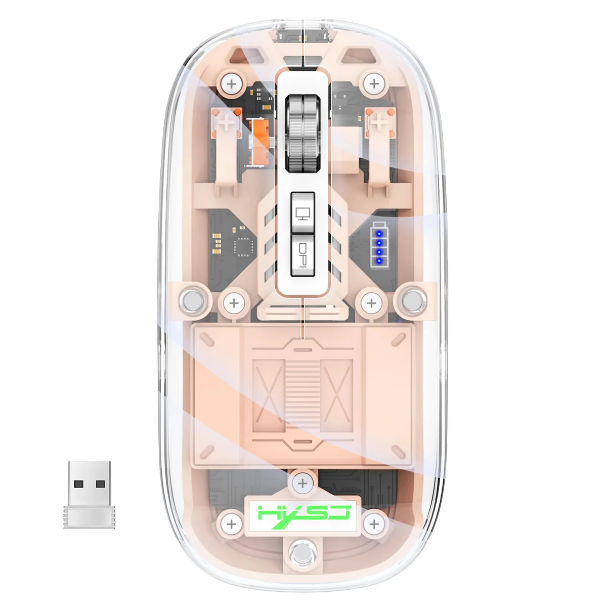 ZC 3-Mode Wireless Transparent 2.4G RGB Mouse - Image 7