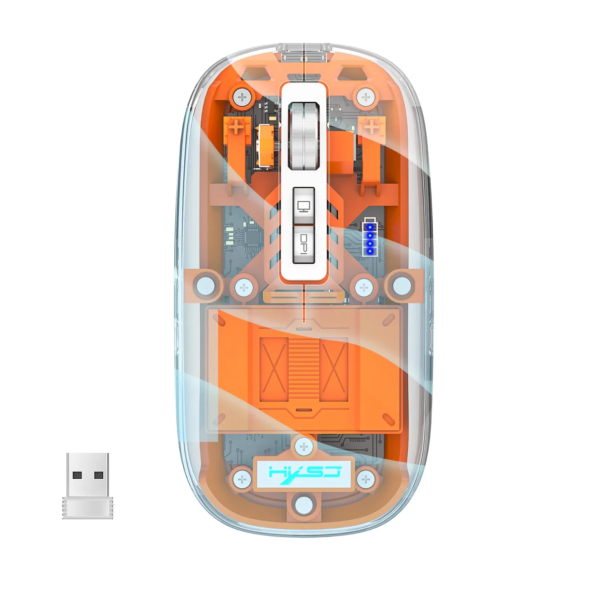ZC 3-Mode Wireless Transparent 2.4G RGB Mouse - Image 11
