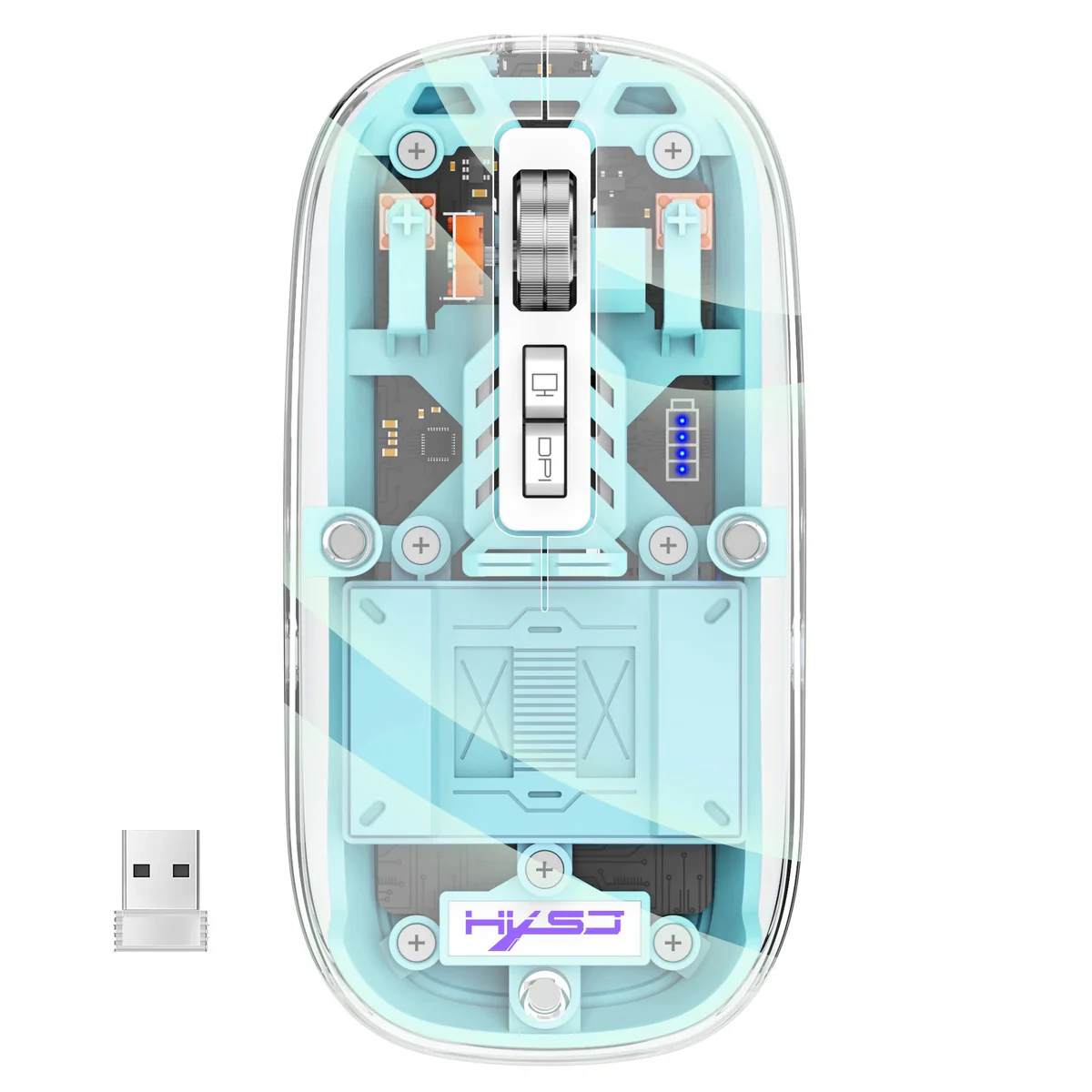 ZC 3-Mode Wireless Transparent 2.4G RGB Mouse - Image 12