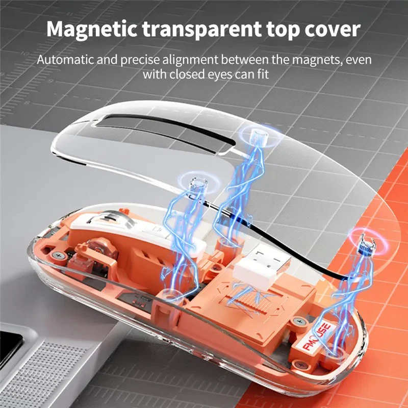 ZC 3-Mode Wireless Transparent 2.4G RGB Mouse - Image 15